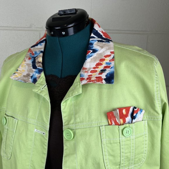 Green Corduroy Custom Embellished Pants Suit - Picture 4 of 7